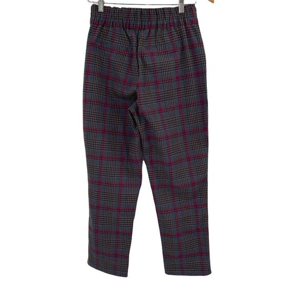 2/$30 Altar'd State Plaid Print Waist Tie High Waisted Cropped Trouser Pants - Picture 5 of 10